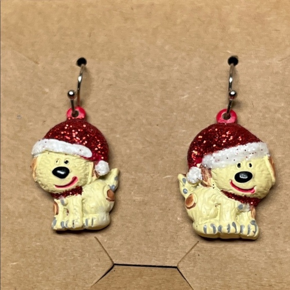 Festive Santa Dog Earrings
